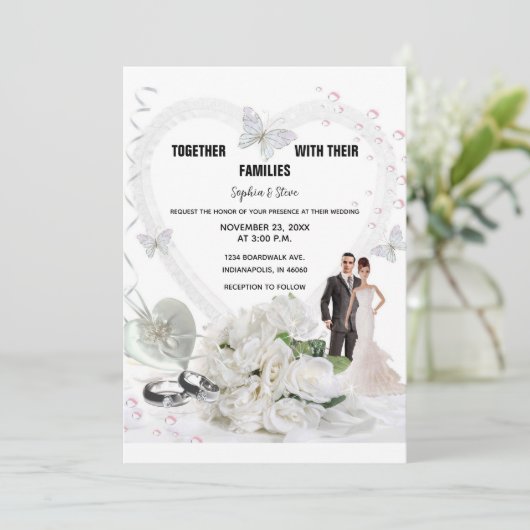 Einladung zur Hochzeit (Stehend Vorderseite)