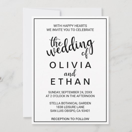 Einladung zur Hochzeit (Vorderseite)