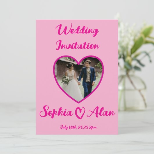 Einladung zur Hochzeit (Stehend Vorderseite)