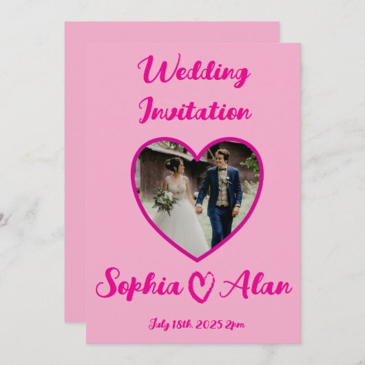 Einladung zur Hochzeit (Vorne/Hinten)