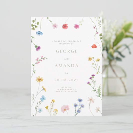 Einladung zur Hochzeit (Stehend Vorderseite)