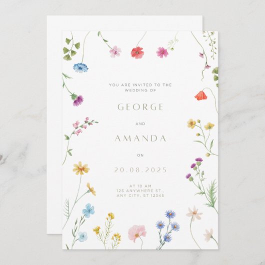 Einladung zur Hochzeit (Vorne/Hinten)