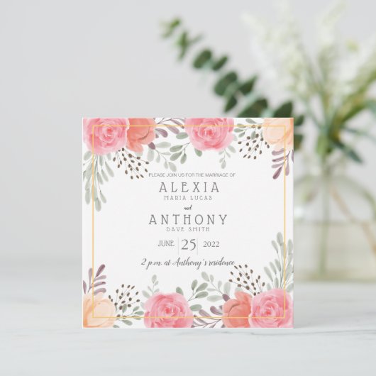 Einladung zur Hochzeit (Stehend Vorderseite)