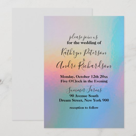 Einladung zur Hochzeit (Vorne/Hinten)