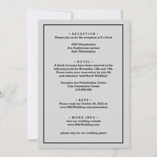 Einladung zur Hochzeit (Rückseite)