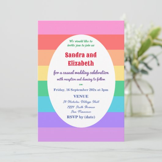 Einladung zur Hochzeit (Stehend Vorderseite)