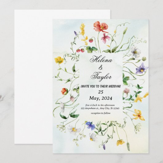 Einladung zur Hochzeit (Vorne/Hinten)