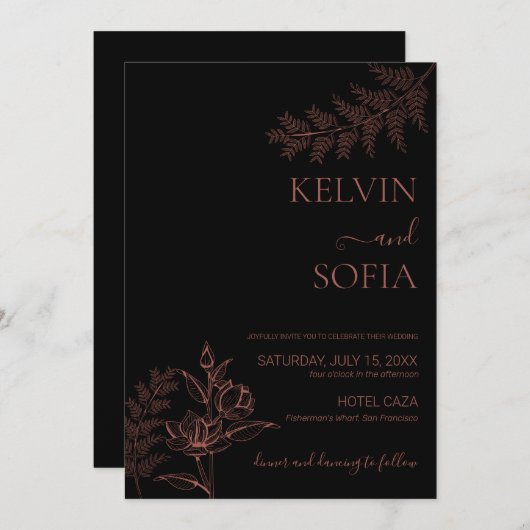 Einladung zur Hochzeit (Vorne/Hinten)