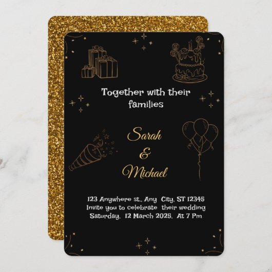 Einladung zur Hochzeit (Vorne/Hinten)