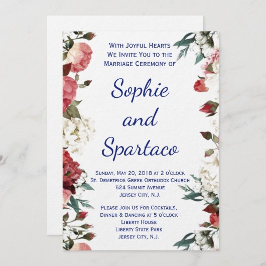 Einladung zur Hochzeit (Vorne/Hinten)