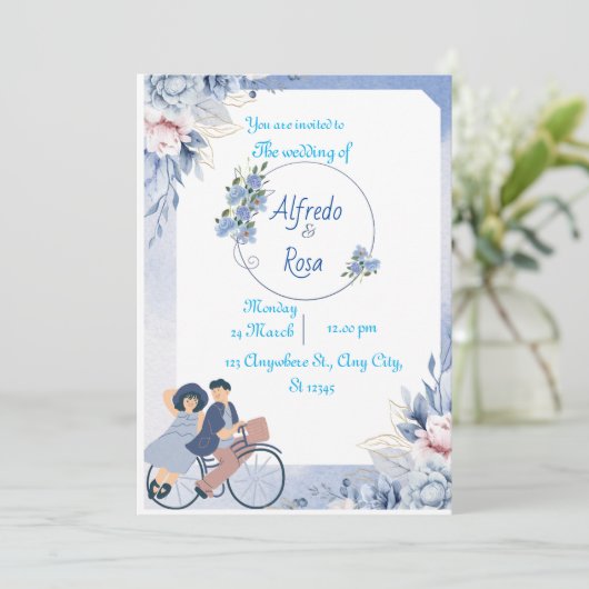 Einladung zur Hochzeit (Stehend Vorderseite)