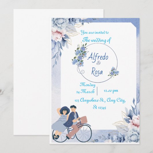 Einladung zur Hochzeit (Vorne/Hinten)