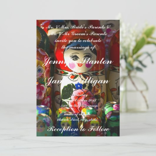 Einladung zur Hochzeit (Stehend Vorderseite)