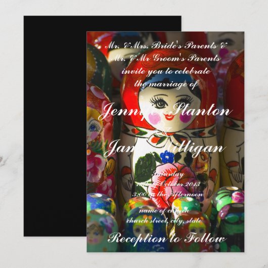 Einladung zur Hochzeit (Vorne/Hinten)