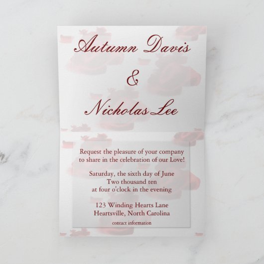 Einladung zur Hochzeit (Innenseite)