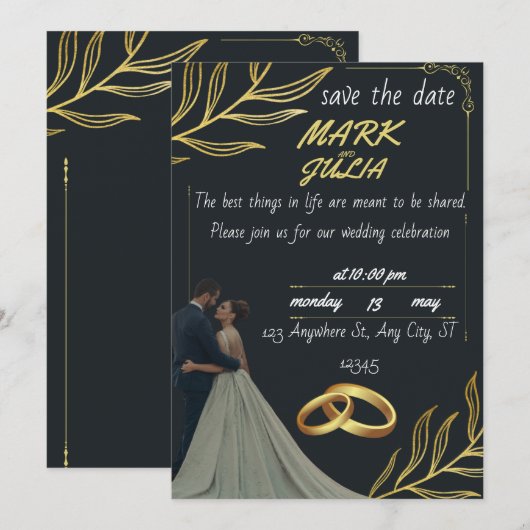 Einladung zur Hochzeit (Vorne/Hinten)