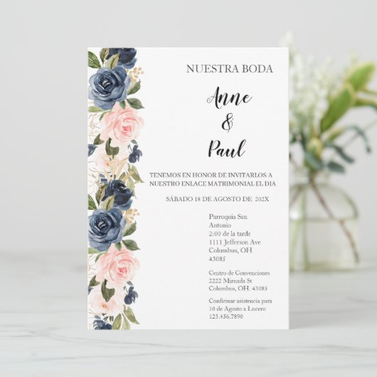 Einladung zur Hochzeit (Stehend Vorderseite)