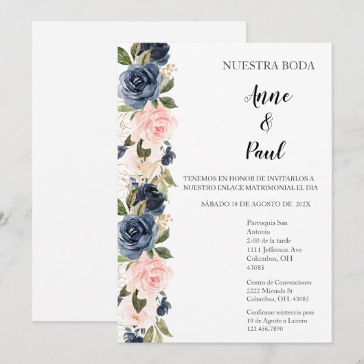 Einladung zur Hochzeit (Vorne/Hinten)