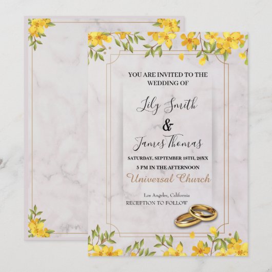 Einladung zur Hochzeit (Vorne/Hinten)