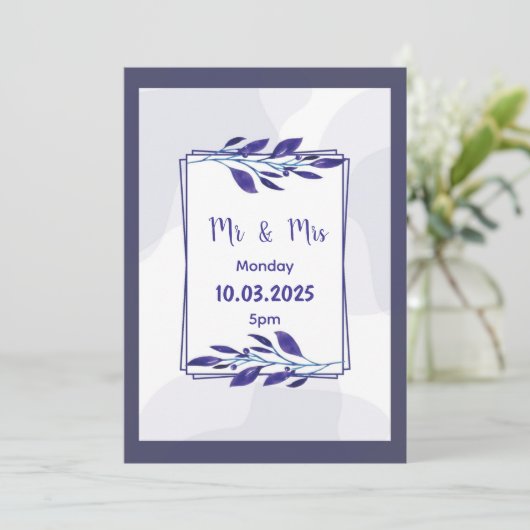 Einladung zur Hochzeit (Stehend Vorderseite)