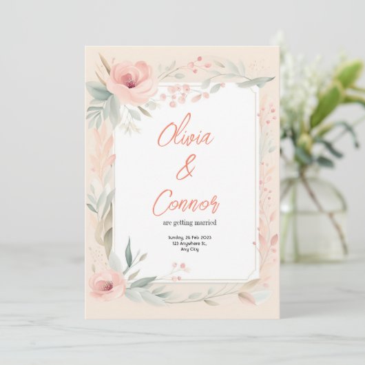 Einladung zur Hochzeit (Stehend Vorderseite)