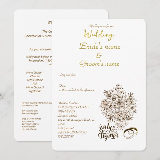 Einladung zur Hochzeit (Vorne/Hinten)