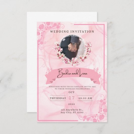 Einladung zur Hochzeit (Vorne/Hinten)