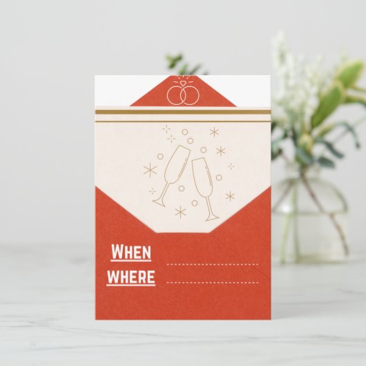 Einladung zur Hochzeit (Stehend Vorderseite)