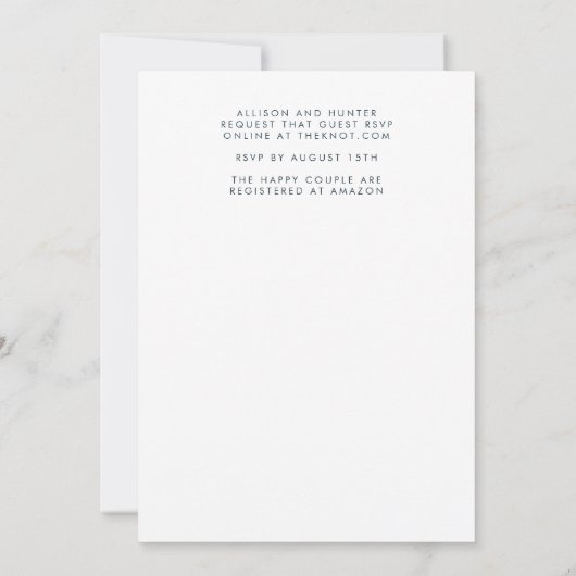 Einladung zur Hochzeit (Rückseite)