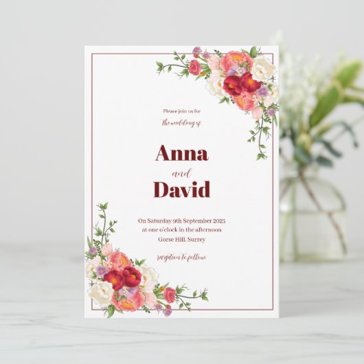 Einladung zur Hochzeit (Stehend Vorderseite)