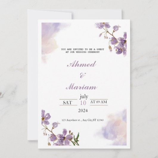 Einladung zur Hochzeit (Vorderseite)