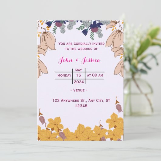 Einladung zur Hochzeit (Stehend Vorderseite)