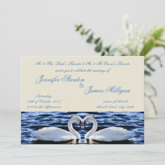 Einladung zur Hochzeit (Stehend Vorderseite)