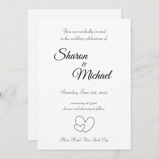 Einladung zur Hochzeit (Vorne/Hinten)