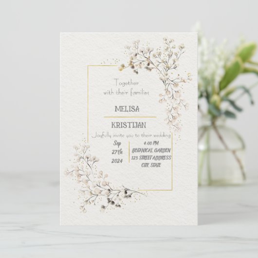 Einladung zur Hochzeit (Stehend Vorderseite)