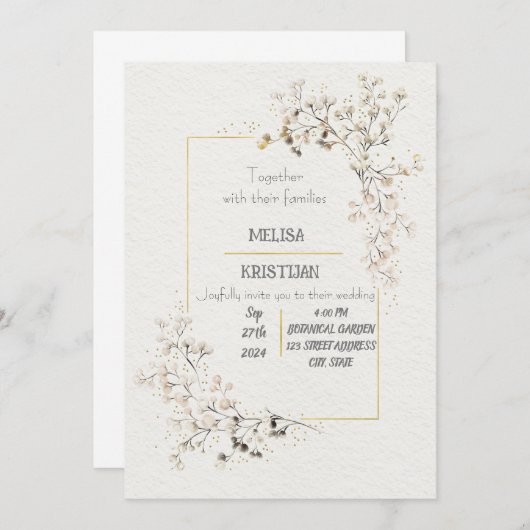 Einladung zur Hochzeit (Vorne/Hinten)