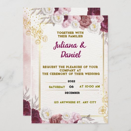 Einladung zur Hochzeit (Vorne/Hinten)