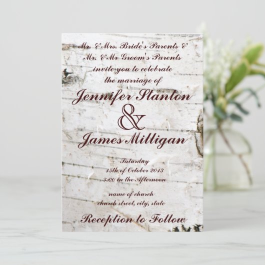 Einladung zur Hochzeit (Stehend Vorderseite)