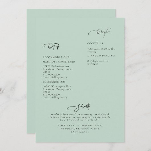 Einladung zur Hochzeit (Vorne/Hinten)