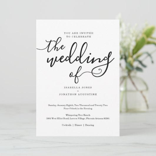 Einladung zur Hochzeit (Stehend Vorderseite)