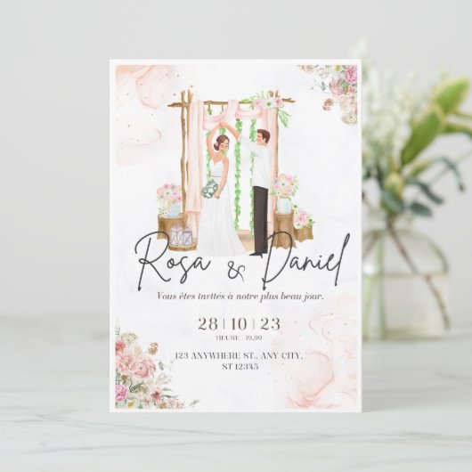 Einladung zur Hochzeit (Stehend Vorderseite)