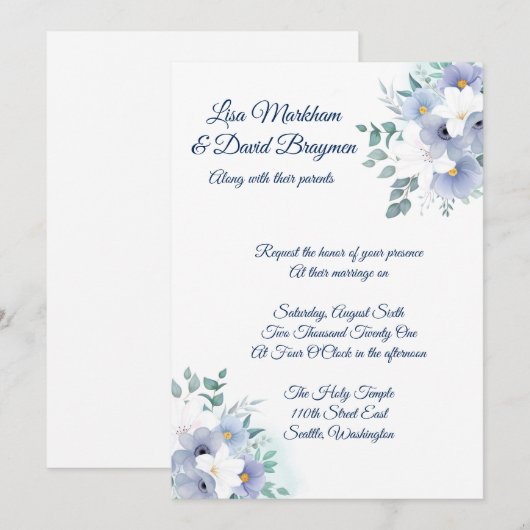 Einladung zur Hochzeit (Vorne/Hinten)