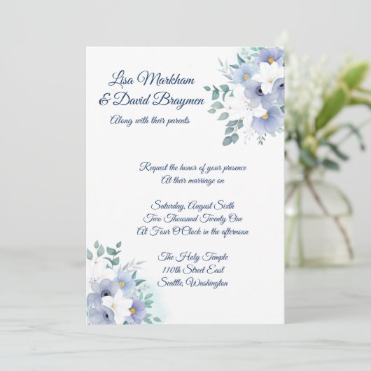 Einladung zur Hochzeit (Stehend Vorderseite)