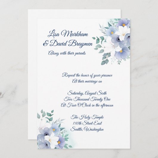 Einladung zur Hochzeit (Vorne/Hinten)