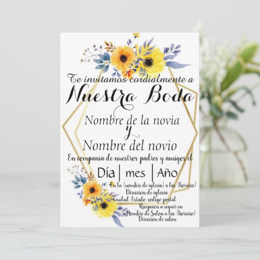 Einladung zur Hochzeit (Stehend Vorderseite)