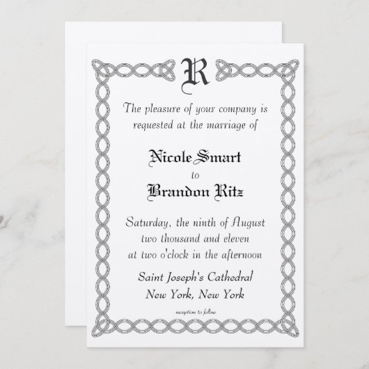 Einladung zur Hochzeit (Vorne/Hinten)