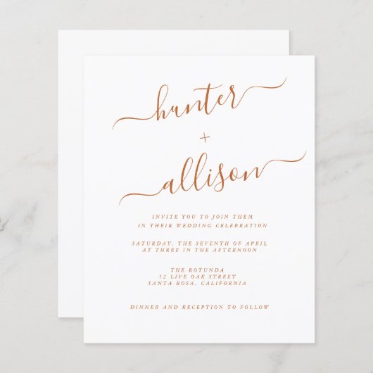 Einladung zur Hochzeit (Vorne/Hinten)