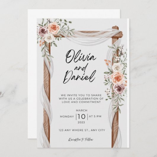 Einladung zur Hochzeit (Vorne/Hinten)