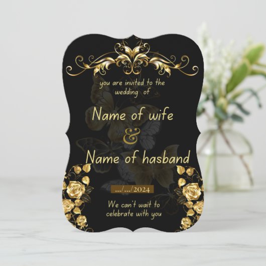 Einladung zur Hochzeit (Stehend Vorderseite)