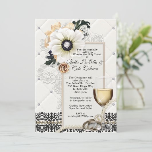 Einladung zur Hochzeit (Stehend Vorderseite)